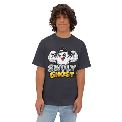 Swoly Ghost Tee #3 Oversized Gym T-Shirt By Swoly Ghost