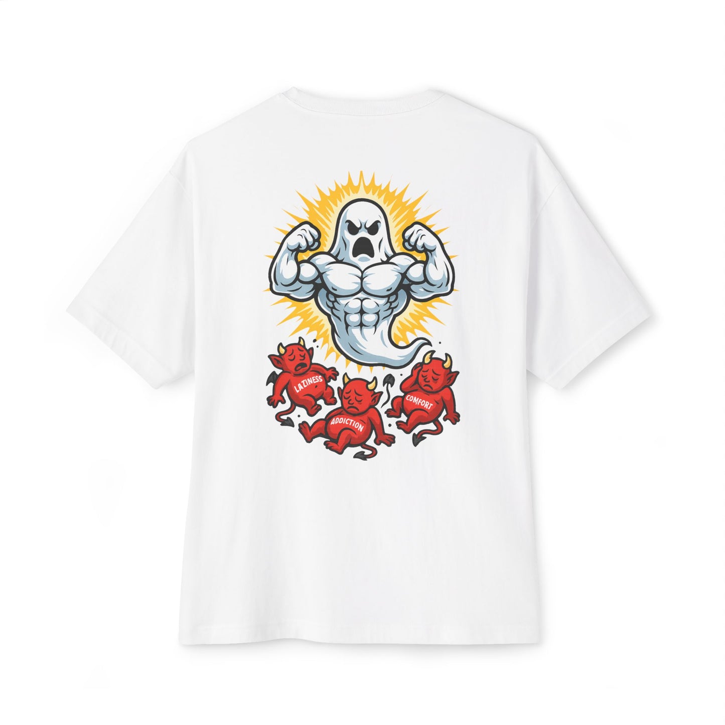 Swoly Ghost Tee #4 — "Lift With The Spirit" Oversized Gym T-Shirt By Swoly Ghost