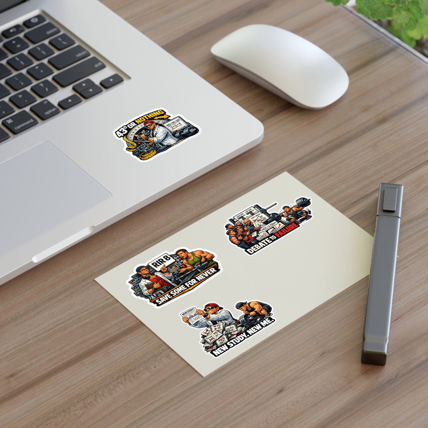 Bro Scientists Sticker Sheet #1 By Swoly Ghost  — 'Save Some For Never', 'Debate to Failure', 'New Study, New Me', '43 or Nothing'