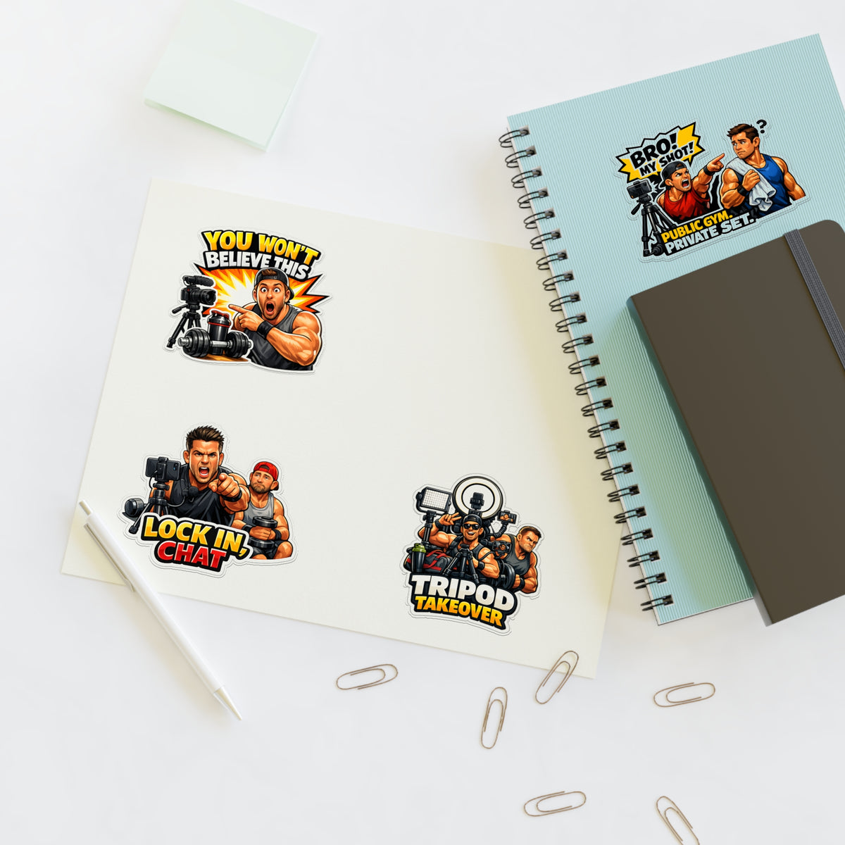 Influencer Energy Sticker Sheet #3 By Swoly Ghost— 'Tripod Takeover' Camera Crew Decals