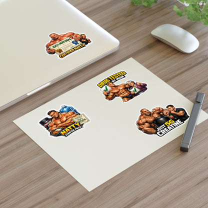Fake Natties Sticker Sheet By Swoly Ghost — '100% Natural' & 'Just 5G Creatine' Gym Humor Stickers