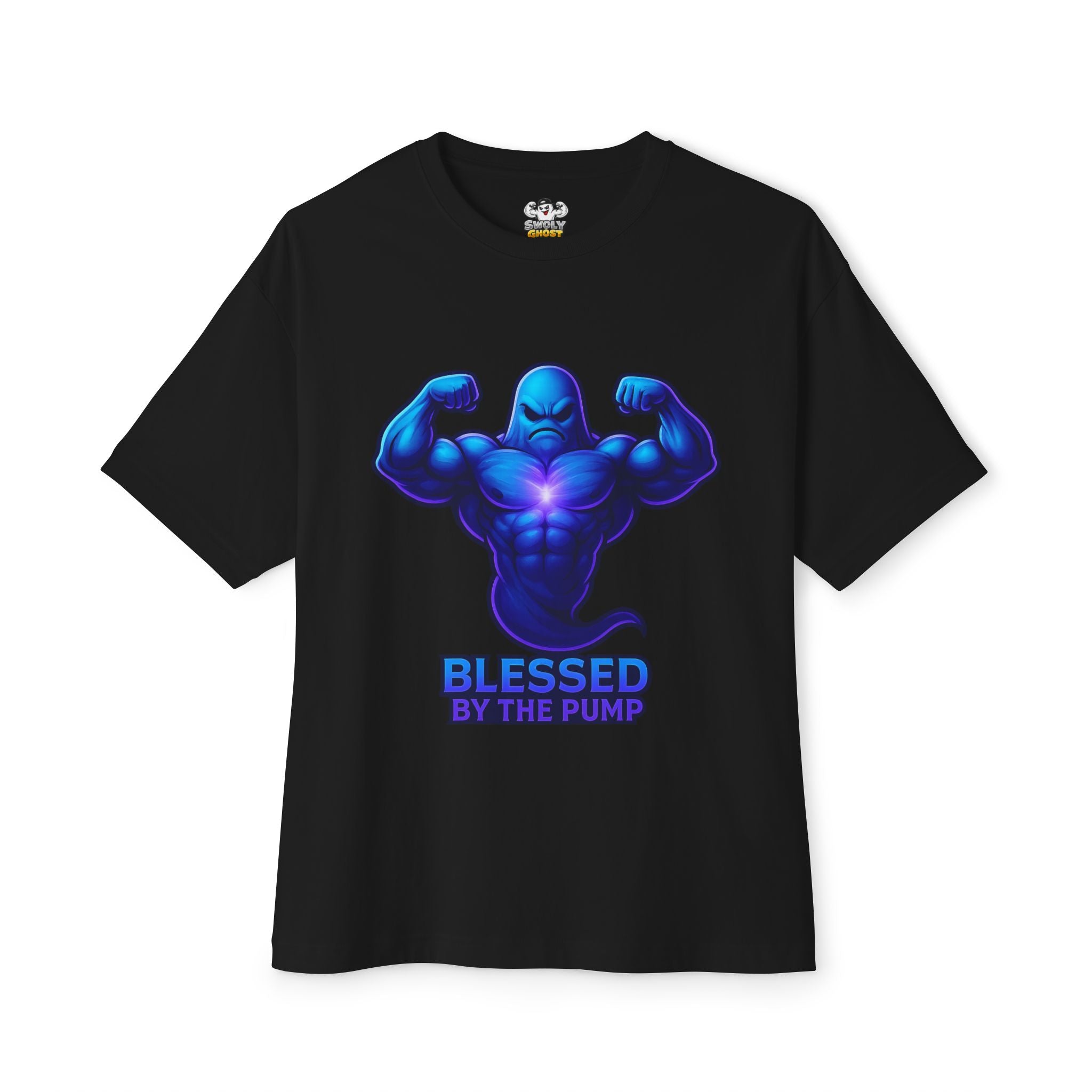 "Blessed by the Pump" / "Elevated By Iron" Oversized Gym T-Shirt By Swoly Ghost