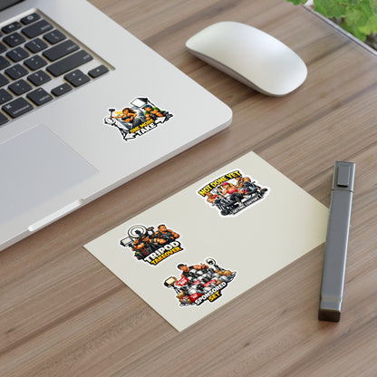 Influencer Energy Sticker Sheet #1 — 'Tripod Takeover', 'Not Done Yet', 'Sponsored Set', 'One More Take'