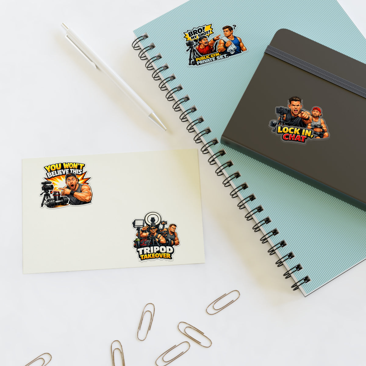 Influencer Energy Sticker Sheet #3 By Swoly Ghost— 'Tripod Takeover' Camera Crew Decals