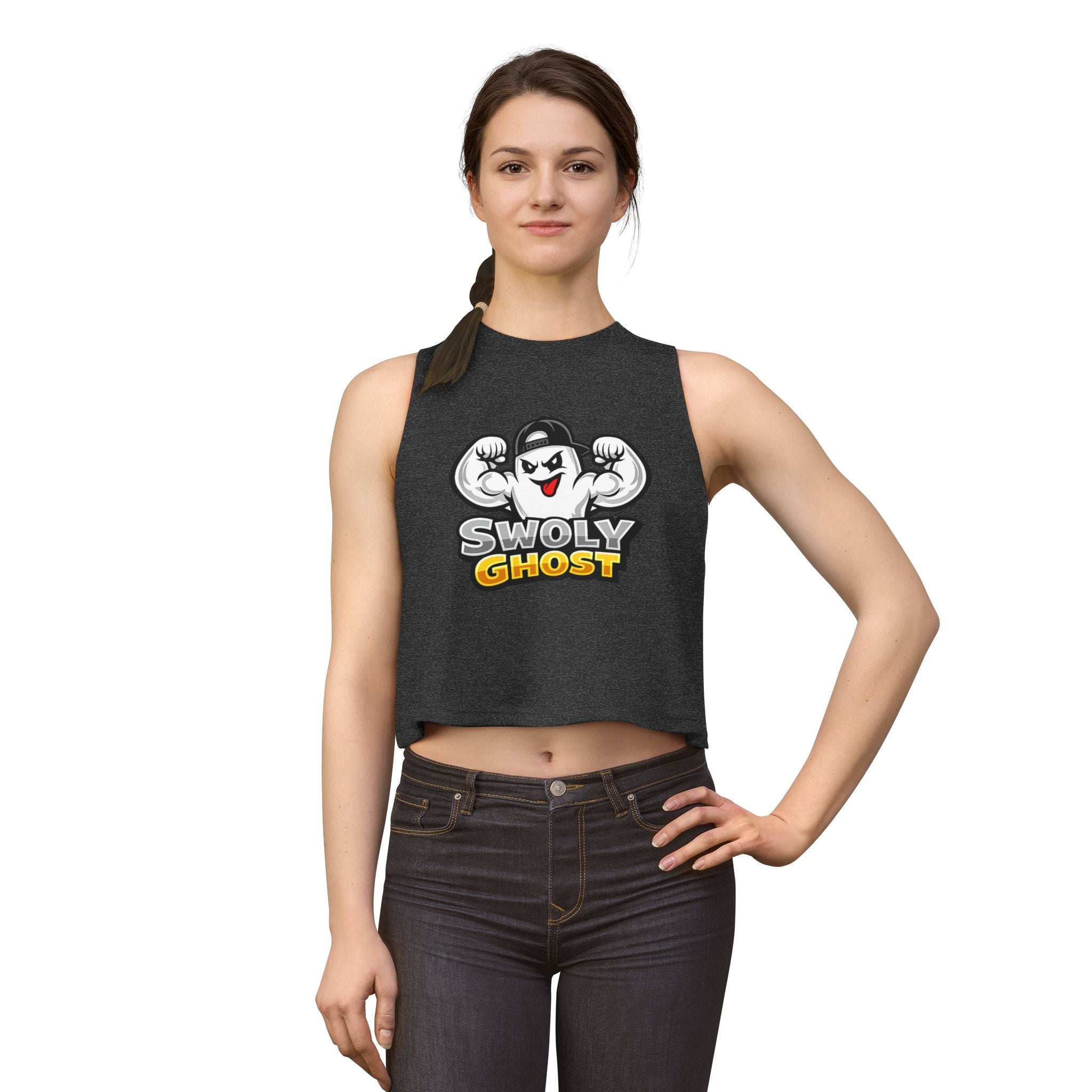 Women's Muscle Fitness Tank Crop Top By Swoly Ghost