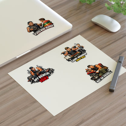 Gym Veterans Sticker Sheet #1 By Swoly Ghost — "My Bench Since 1987" Vet Weightlifting Stickers