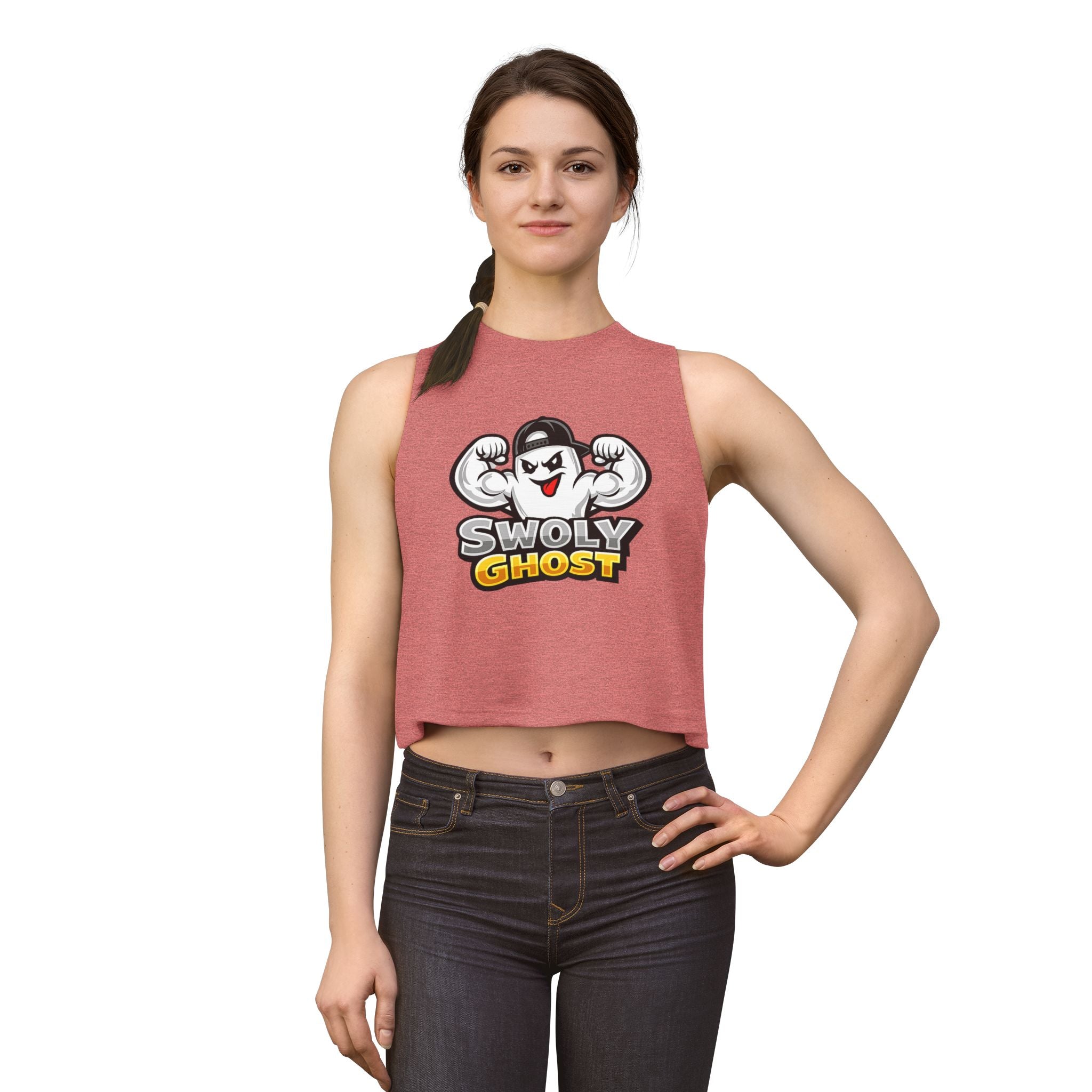Women's Muscle Fitness Tank Crop Top By Swoly Ghost