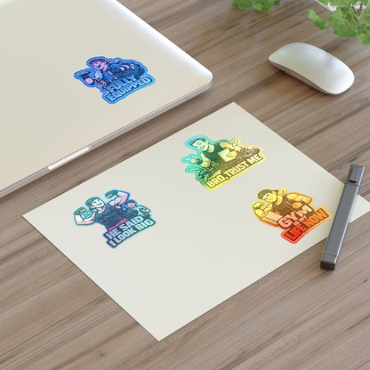Beginner Gains & Newbie Energy Sticker Sheet #2 By Swoly Ghost — "He Said I Look Big" "Bro, Trust Me" Motivational Workout Decals
