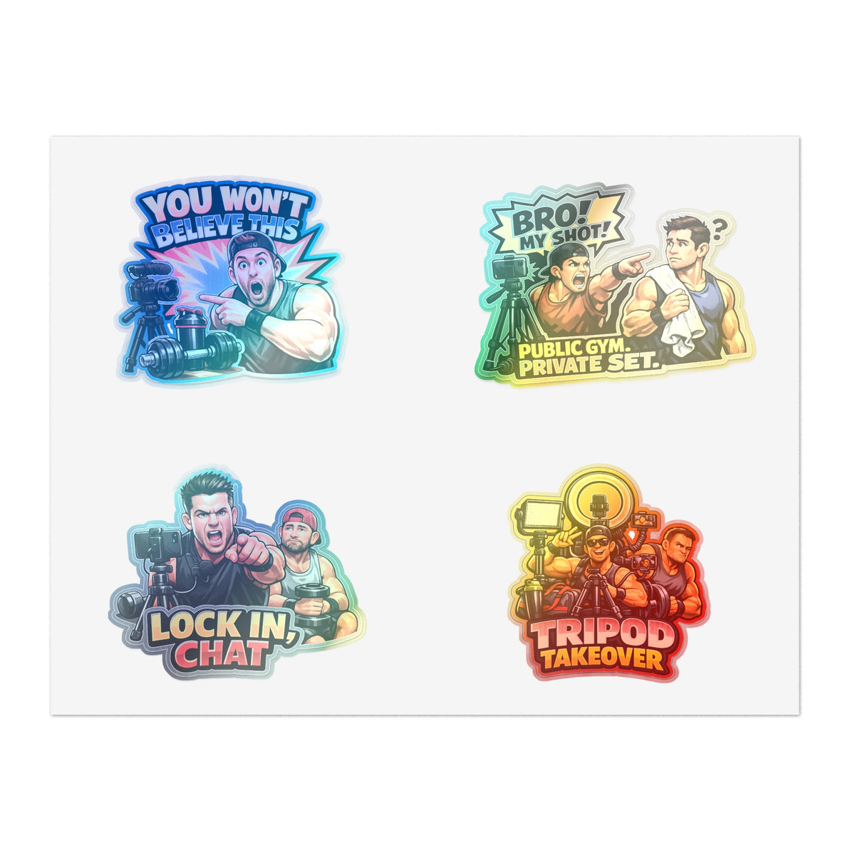 Influencer Energy Sticker Sheet #3 By Swoly Ghost— 'Tripod Takeover' Camera Crew Decals