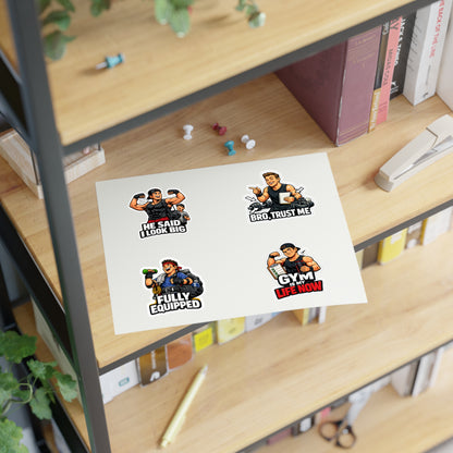 Beginner Gains & Newbie Energy Sticker Sheet #2 By Swoly Ghost — "He Said I Look Big" "Bro, Trust Me" Motivational Workout Decals