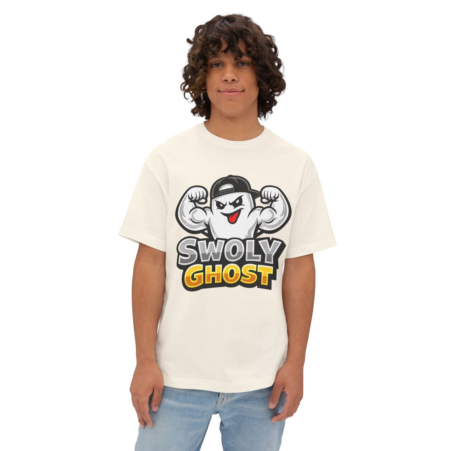 Swoly Ghost Tee #3 Oversized Gym T-Shirt By Swoly Ghost