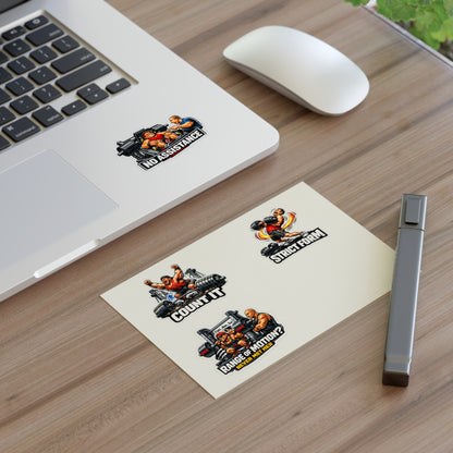 Ego Lifters Sticker Sheet #1 By Swoly Ghost — 'Count It', 'Strict Form', 'Range of Motion? Never Met Her', 'No Assistance'