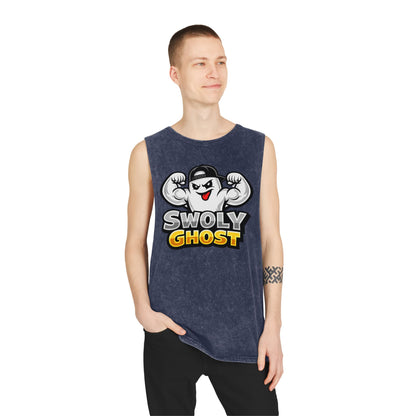"Lift With The Spirit" Stonewash Tank Top by Swoly Ghost