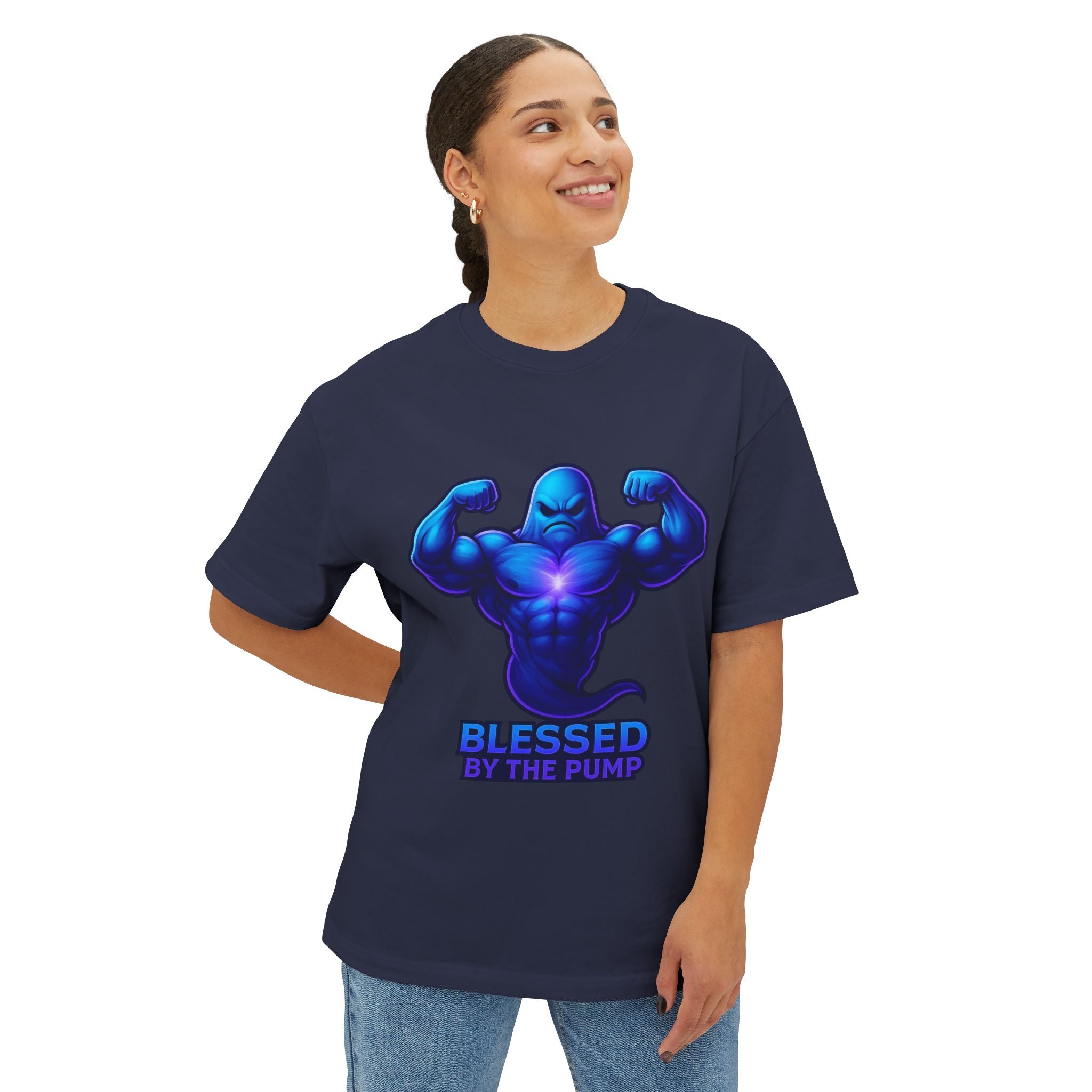 "Blessed by the Pump" / "Elevated By Iron" Oversized Gym T-Shirt By Swoly Ghost