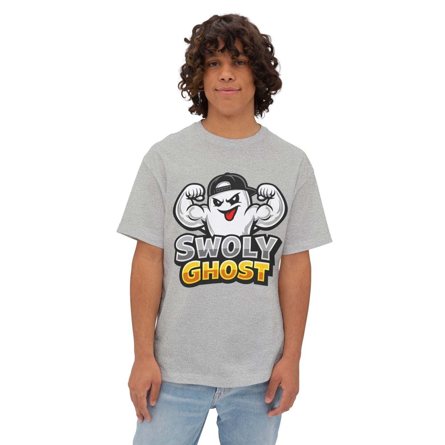 Swoly Ghost Tee #3 Oversized Gym T-Shirt By Swoly Ghost