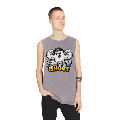 "Lift With The Spirit" Stonewash Tank Top by Swoly Ghost