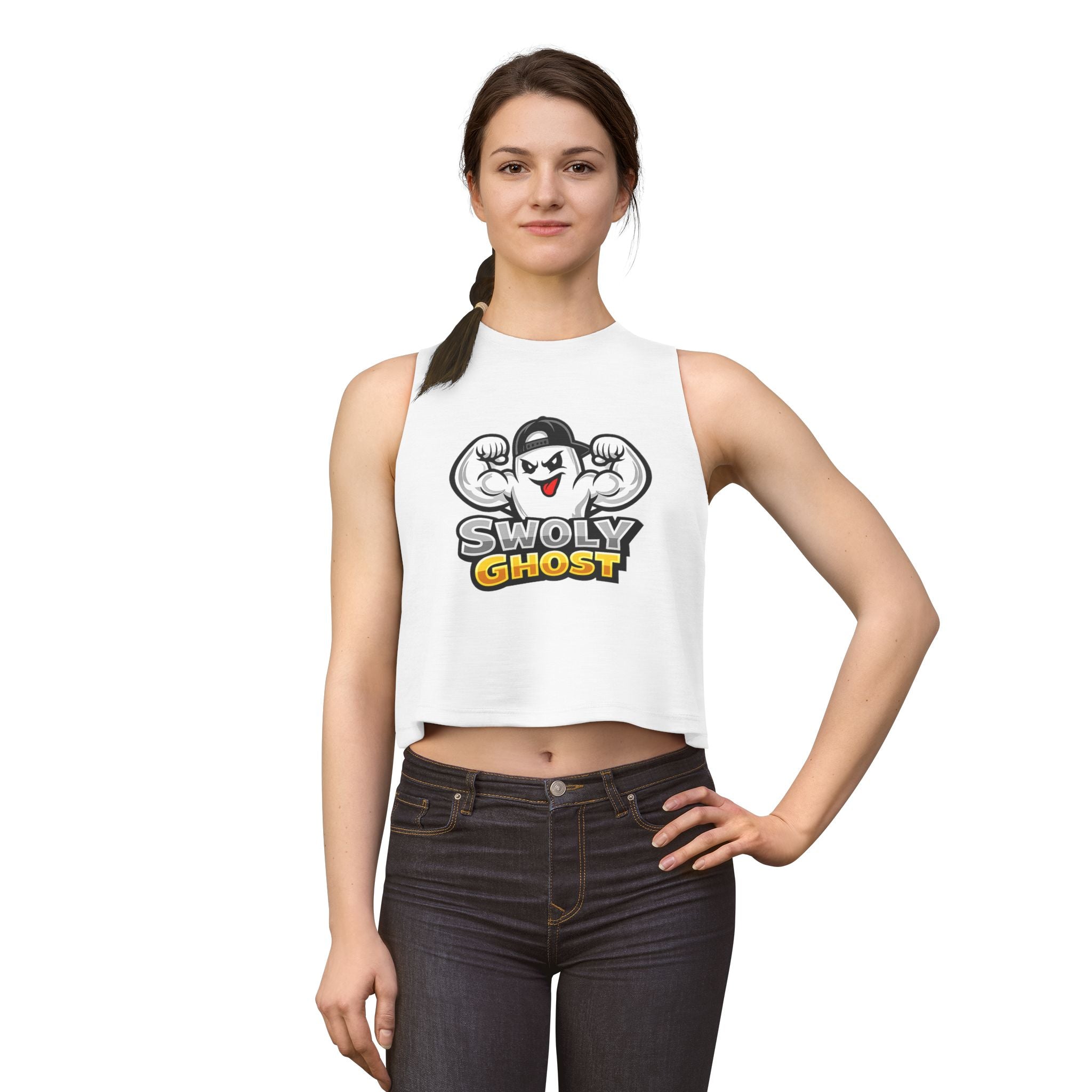 Women's Muscle Fitness Tank Crop Top By Swoly Ghost