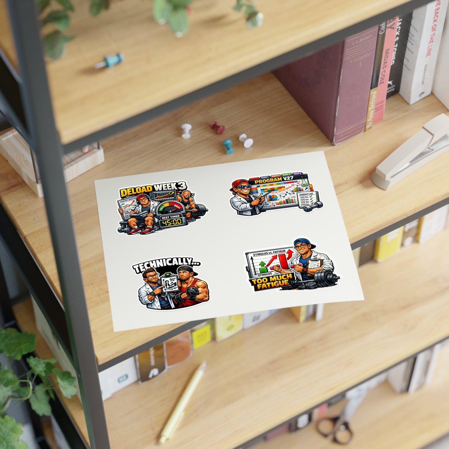 Bro Scientists Sticker Sheet #2 By Swoly Ghost — Workout Program, Deload Week & Training Humor
